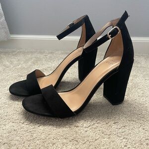 A New Day Black Strap Heels 7.5